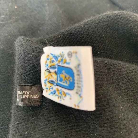 Portolano Cashmere Black Hooded Scarf - Picture 3 of 5